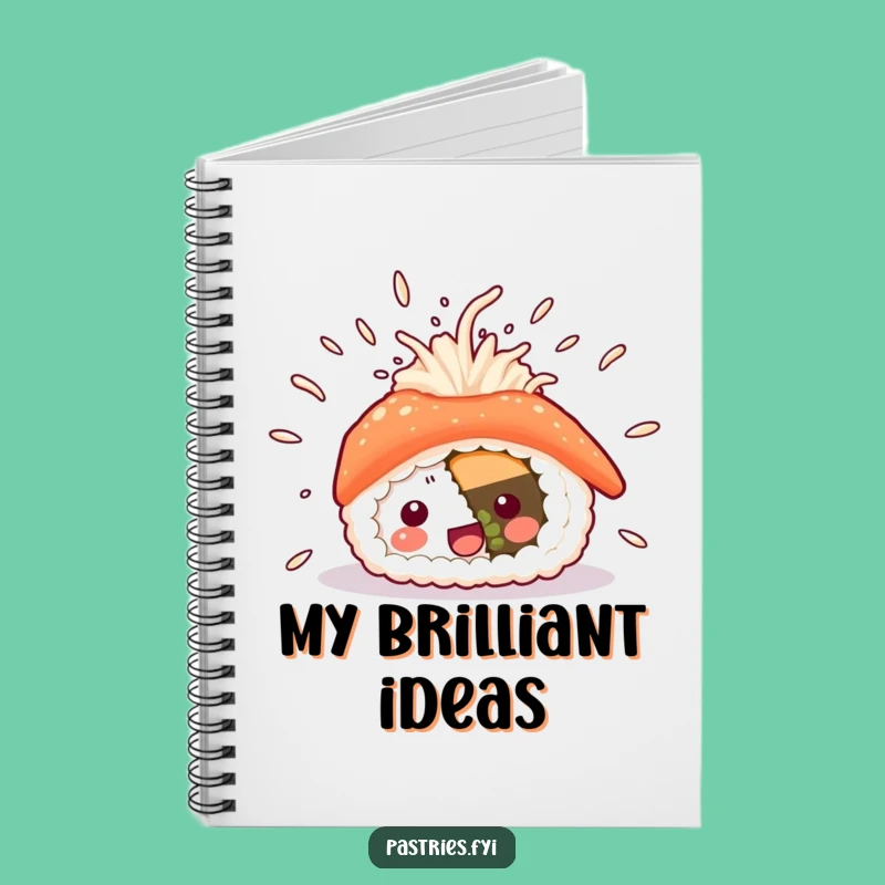 Funny Sushi Excitement Notebook: Flying Rice Journal, Creative Writing Gift