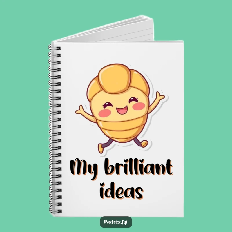 Funny Croissant Notebook: Joyful Leaping Pastry Character for Creative Ideas