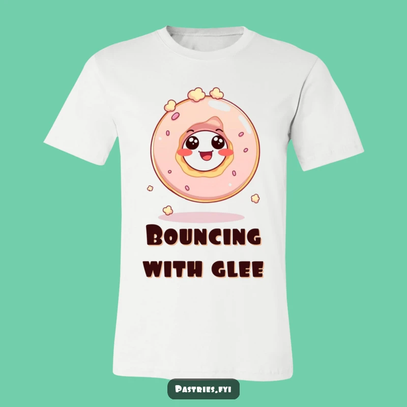 Funny Donut Hole Popcorn T-Shirt: Giggling Character Bouncing Tee, Great Gift