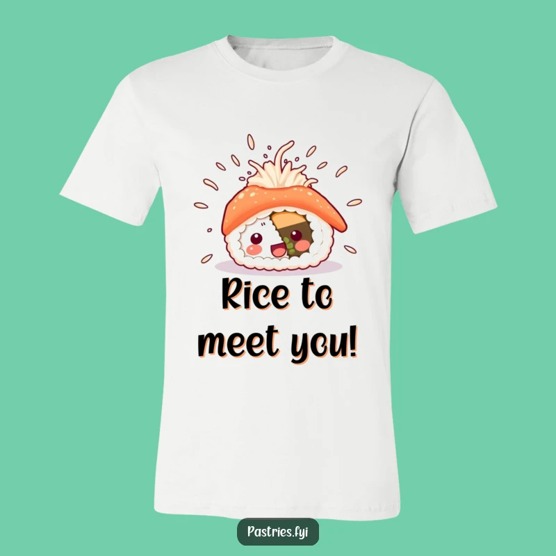Funny Sushi Excitement T-Shirt: Flying Rice Tee, Hilarious Foodie Gift