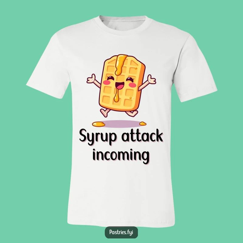 Funny Waffle Jumping Jack T-Shirt: Comical Breakfast Workout Gear