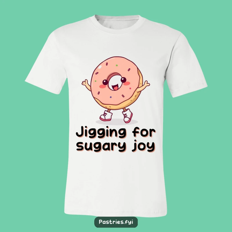 Funny Donut Jigging T-Shirt: Wearable Merriment for Foodie Fun Lovers