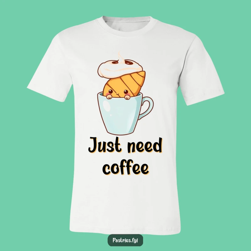Funny Shy Croissant T-Shirt - Comedic Pastry Hiding Tee Gift