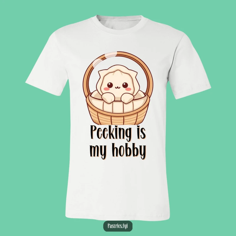 Funny Dumpling Peek T-Shirt: Kawaii Style for Curious Minds Gift