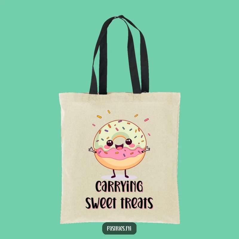 Carry Sweetness: Funny Donut Sprinkle Juggling Tote Bag