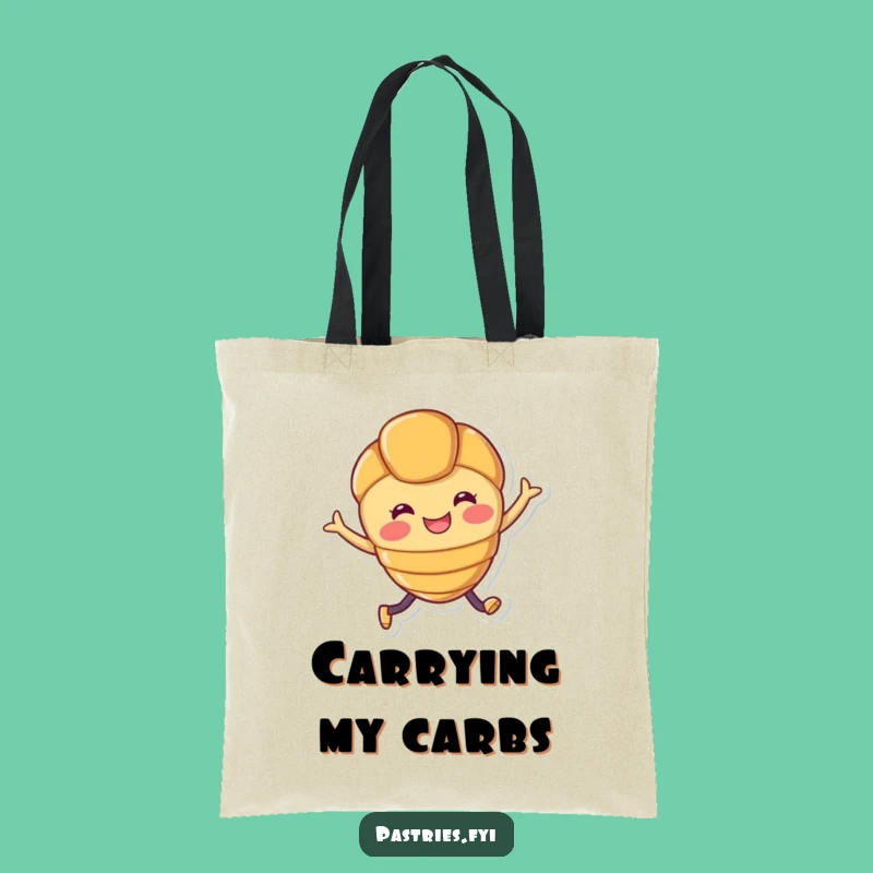 Funny Croissant Tote Bag: Carry Your Joy with This Leaping Pastry Design