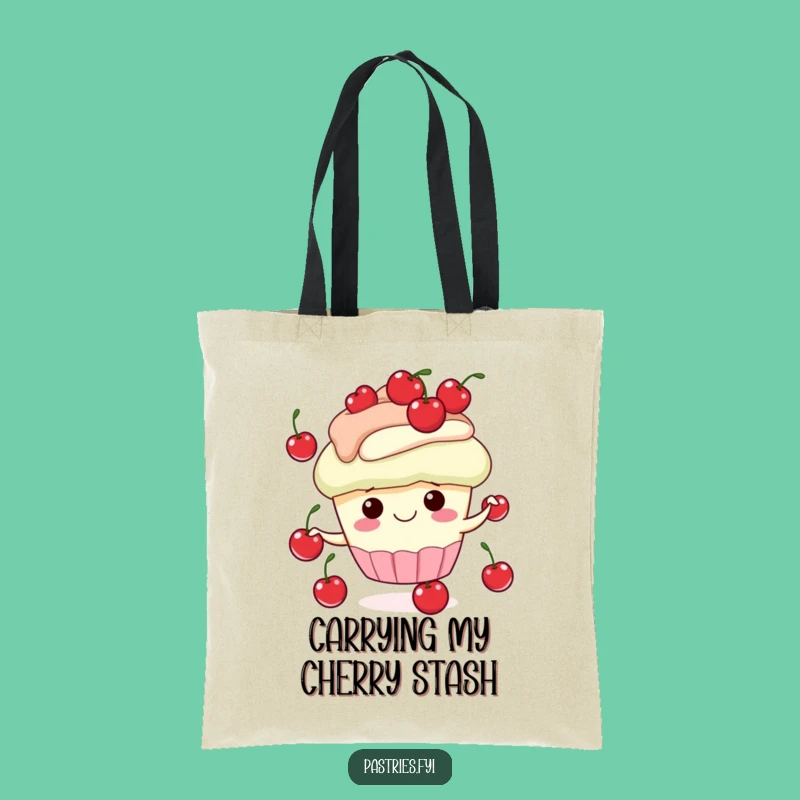 Funny Cupcake Juggling Cherries Tote Bag - Stylish & Humorous Carry-All