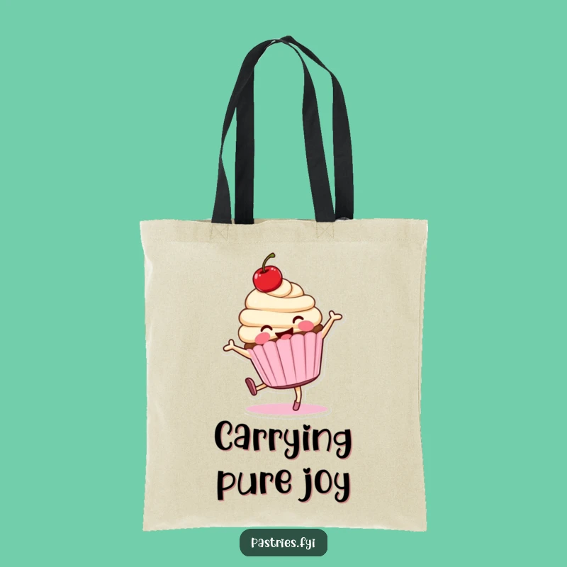 Funny Cartwheeling Cupcake Tote Bag: Carry Your Essentials with Playful, Hilarious Spirit