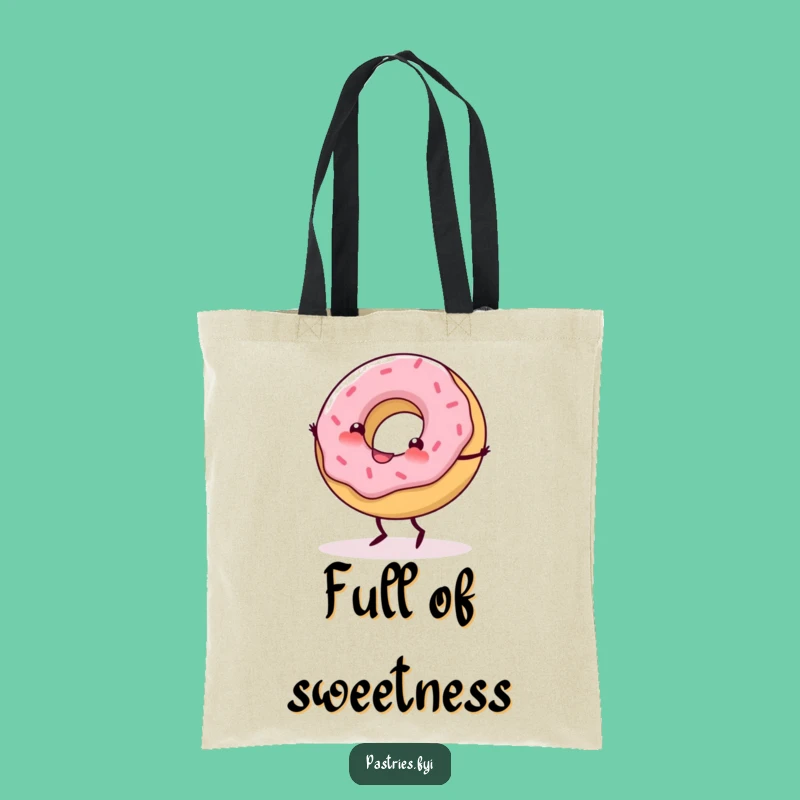 Funny Cartwheeling Donut Tote Bag: Carry Your Essentials with Sweet Style - Great Gift!