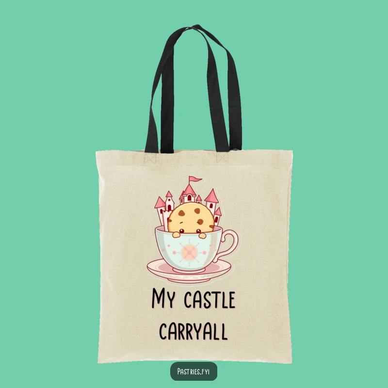 Funny Cookie Teacup Castle Tote Bag: Curious Character Accessory, Practical Funny Gift