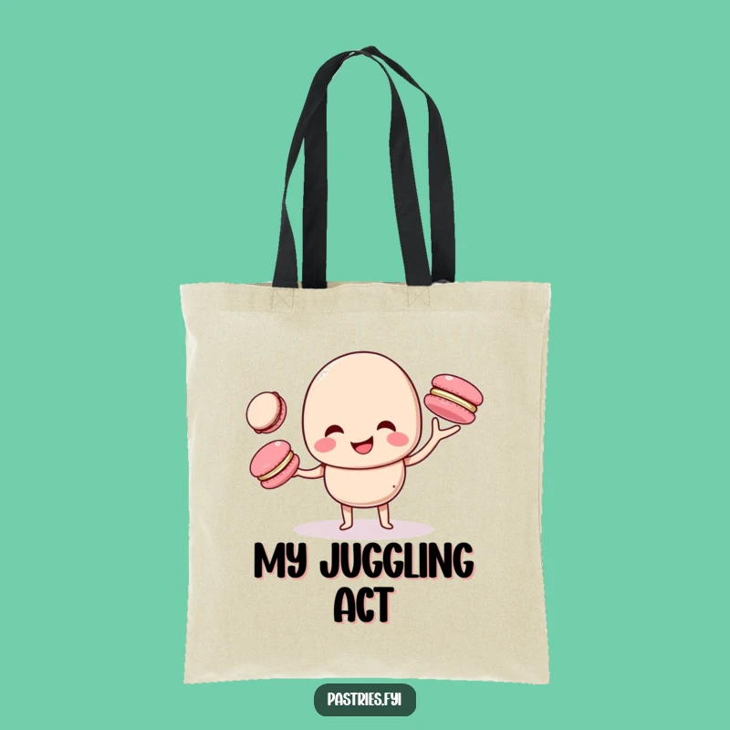 Funny Juggling Macaron Tote Bag - Carry Your Essentials with Colorful Style