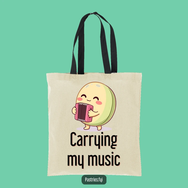 Funny Macaron Tote Bag: Accordion Player - Sweet Carryall Gift!