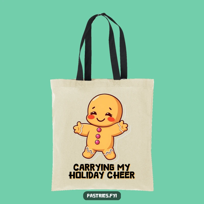 Funny Stretching Gingerbread Man Tote Bag: Carry Your Flexibility!