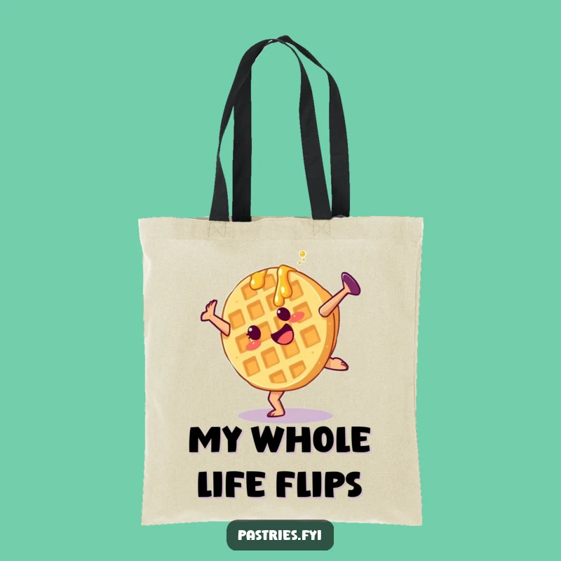 Funny Waffle Cartwheel Tote Bag: Carry Your Essentials with Breakfast Joy